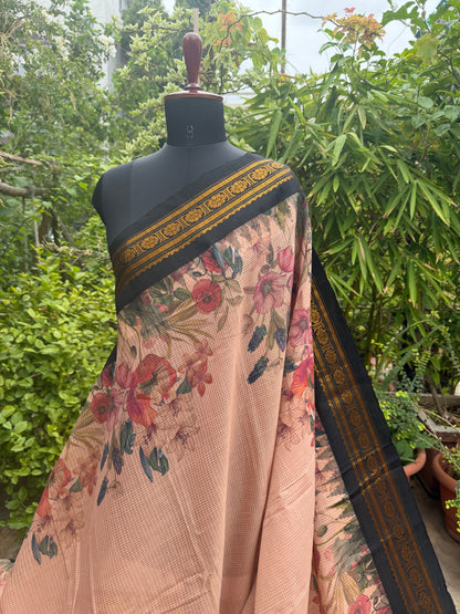 Gadwal cotton with digital print saree