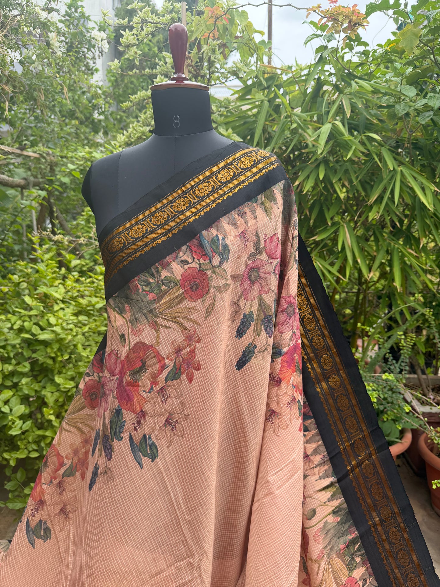 Gadwal cotton with digital print saree