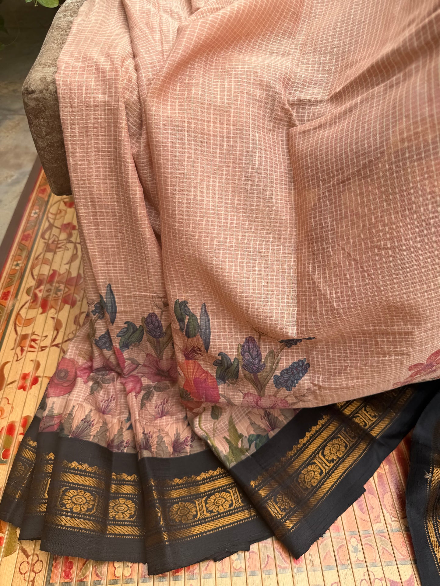 Gadwal cotton with digital print saree
