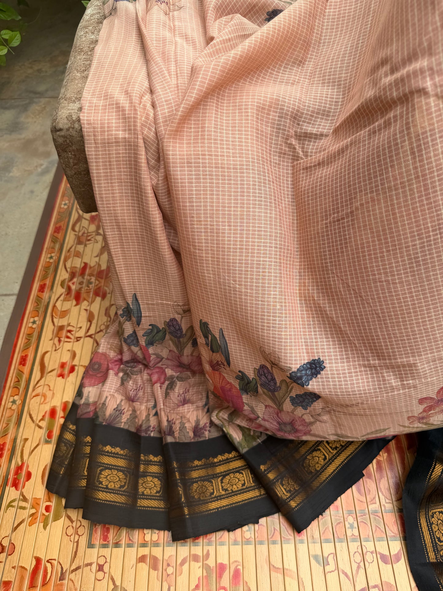 Gadwal cotton with digital print saree