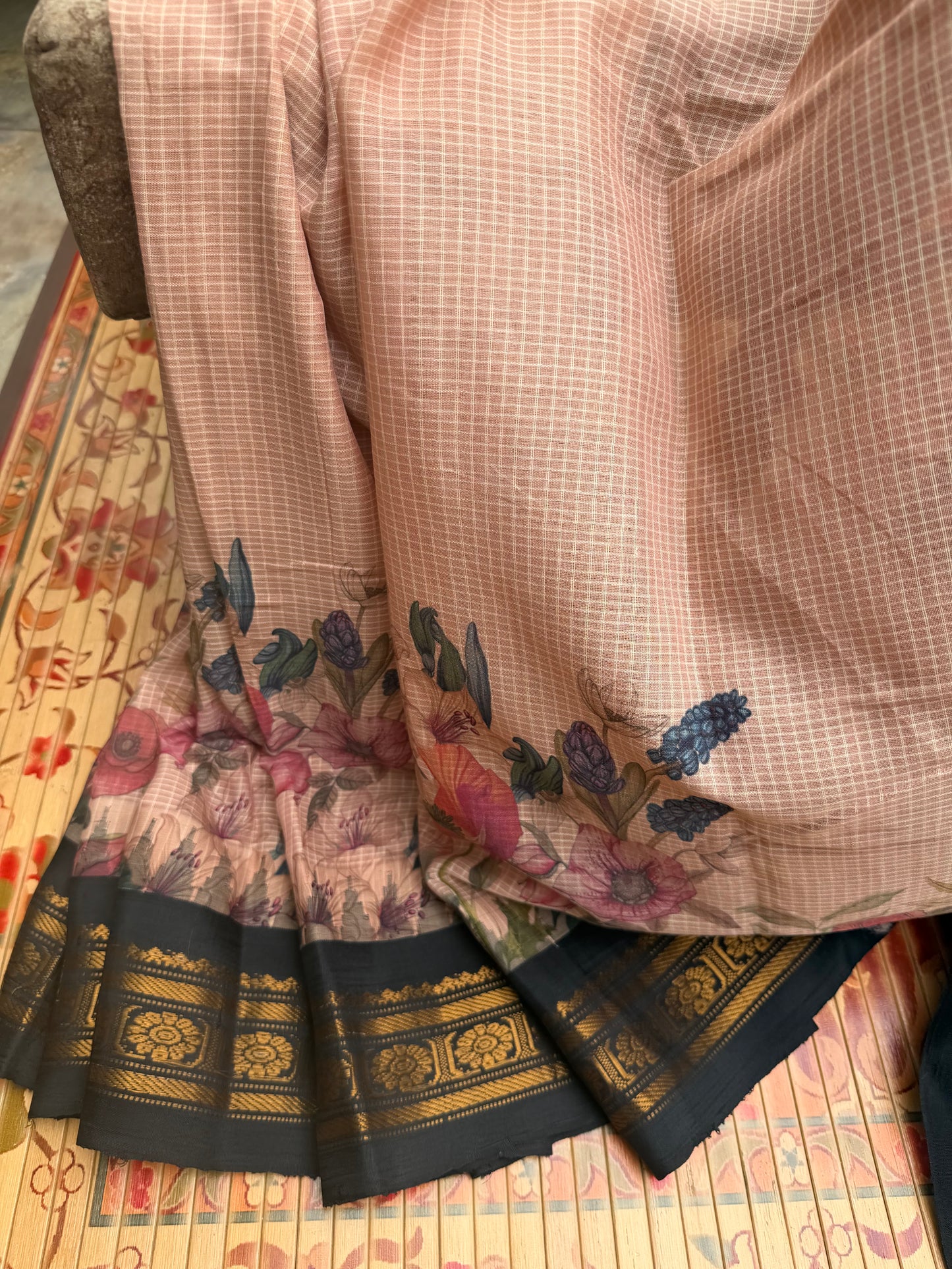 Gadwal cotton with digital print saree
