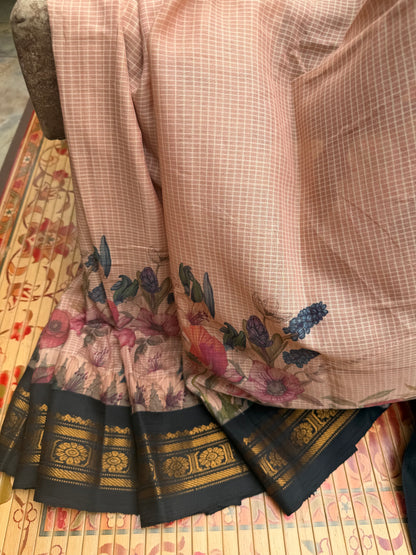 Gadwal cotton with digital print saree