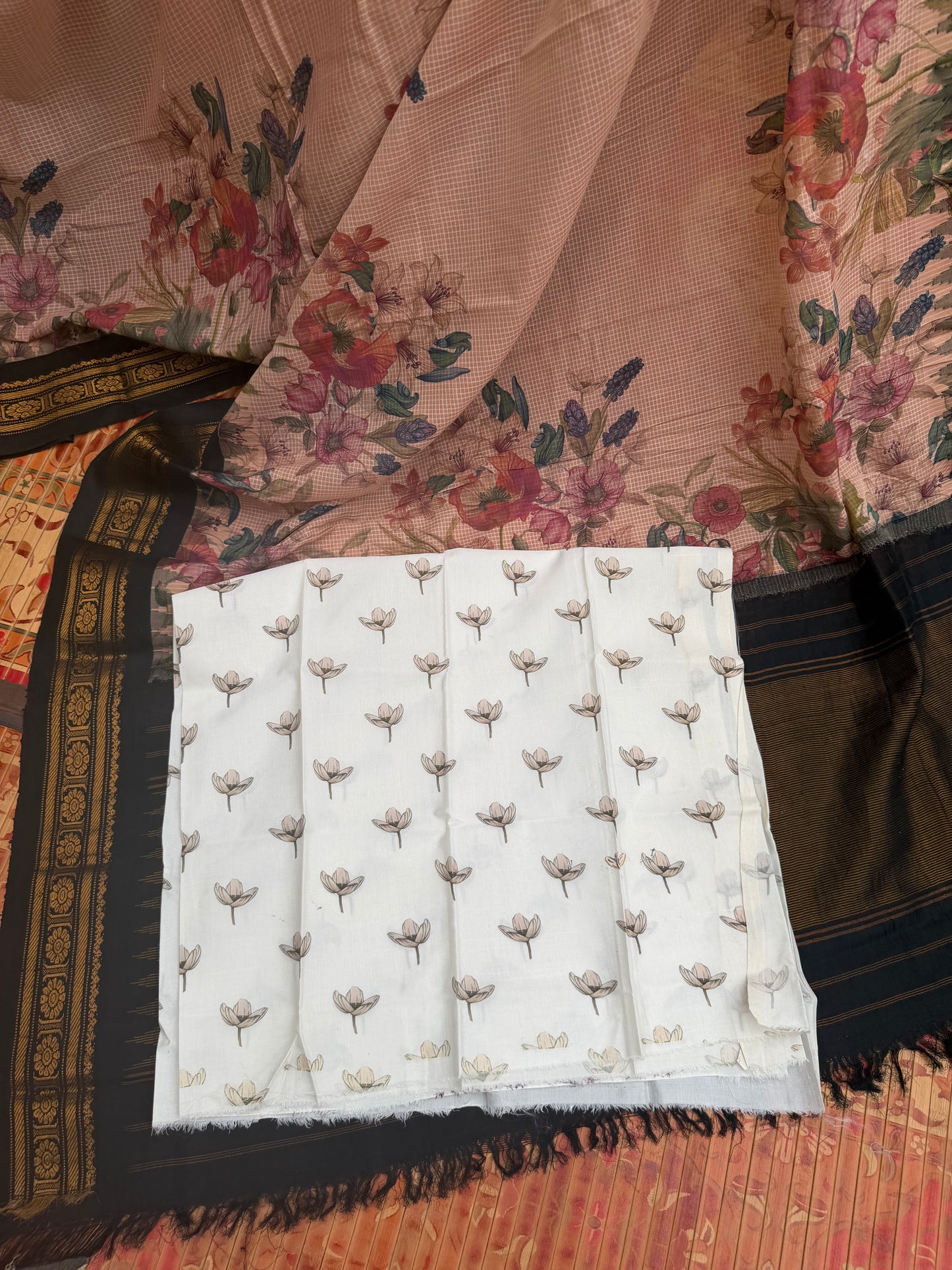 Gadwal cotton with digital print saree