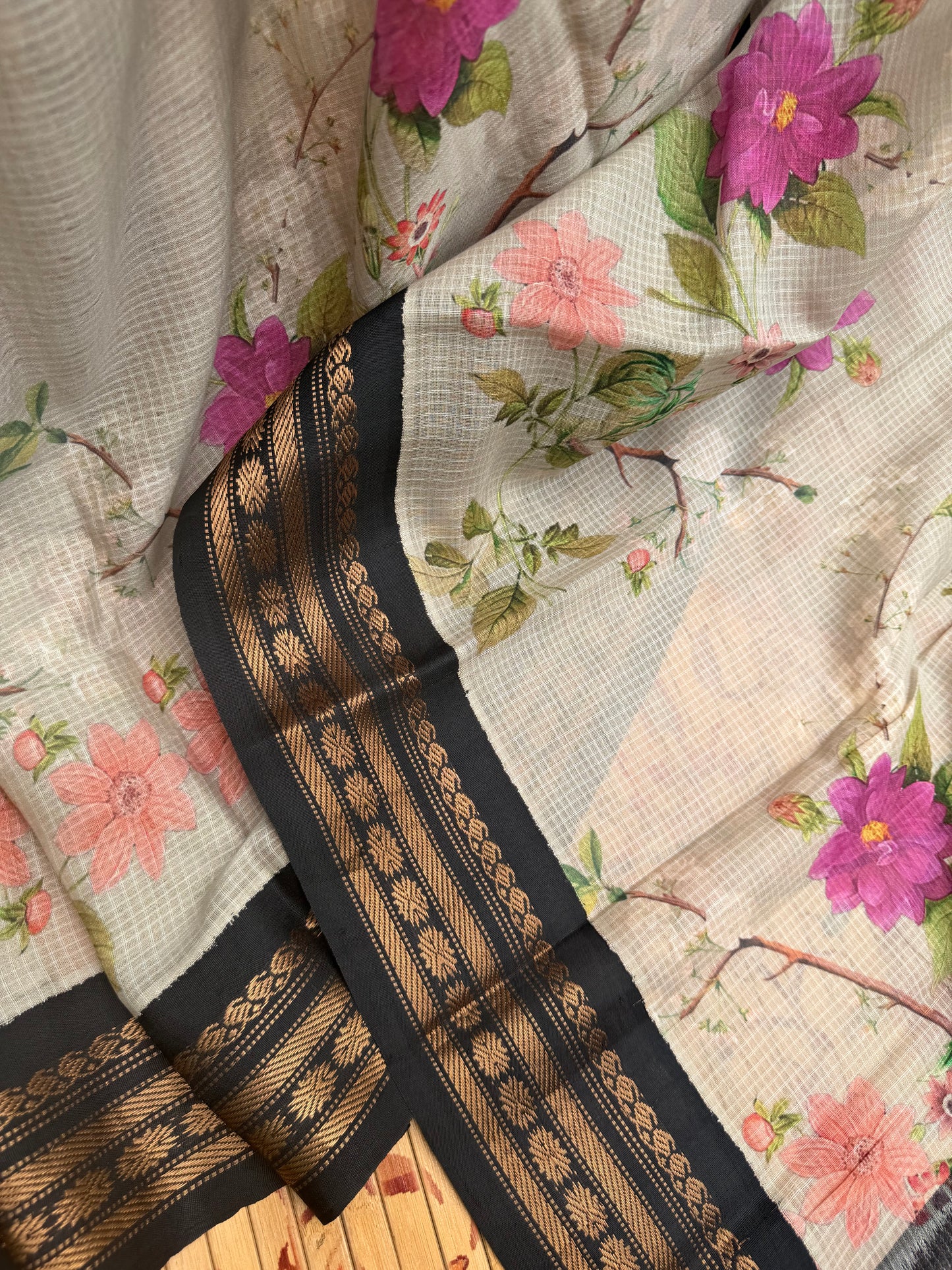 Gadwal cotton with digital print saree