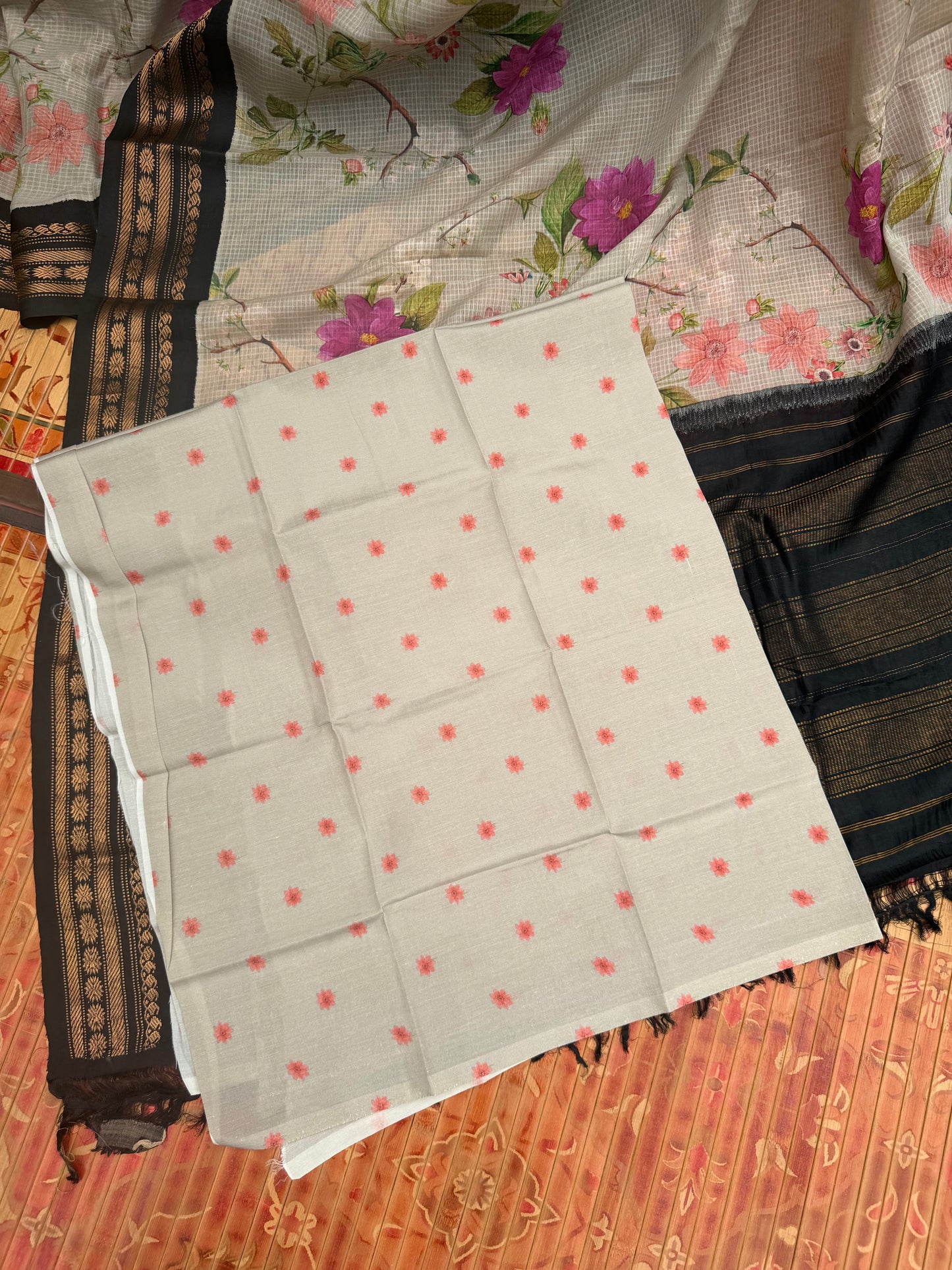 Gadwal cotton with digital print saree