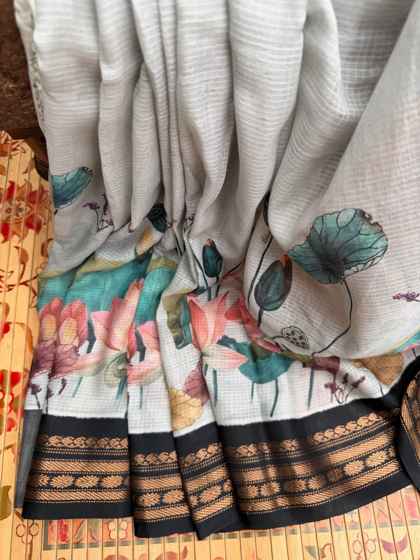 Gadwal cotton with digital print saree