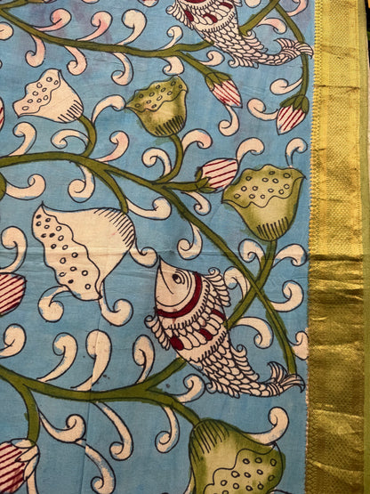 Silkcotton penkalamkari saree