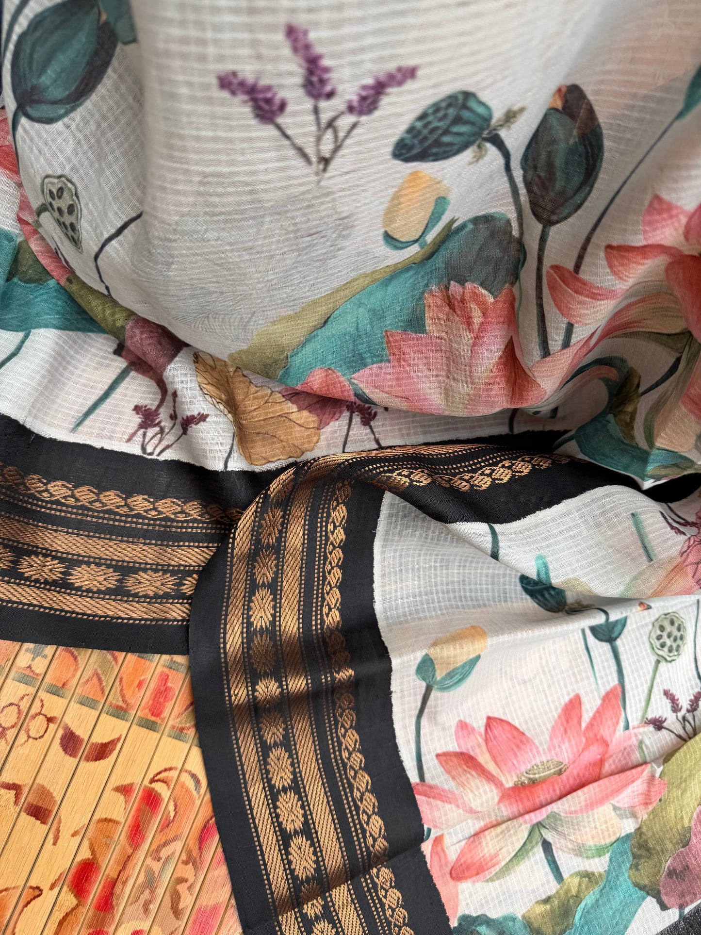 Gadwal cotton with digital print saree