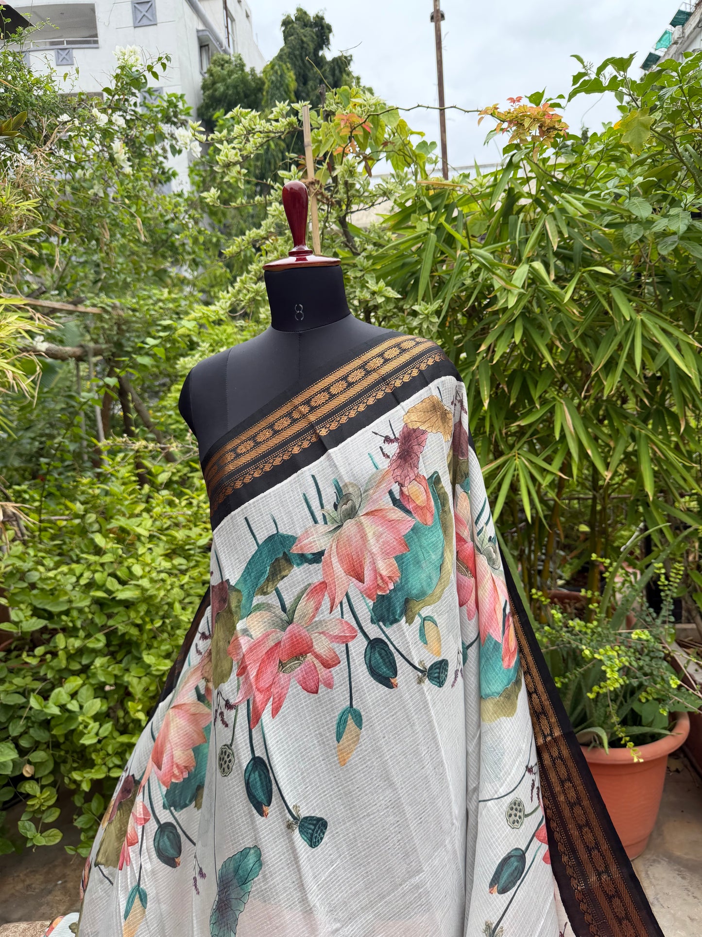 Gadwal cotton with digital print saree