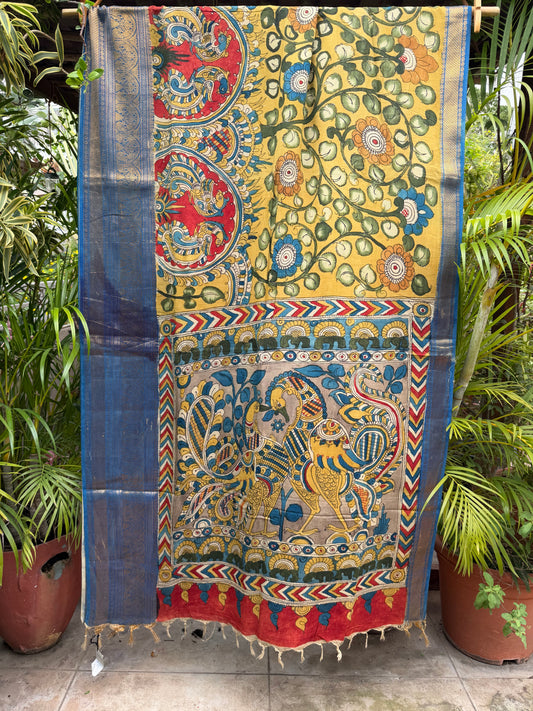 Silkcotton penkalamkari saree