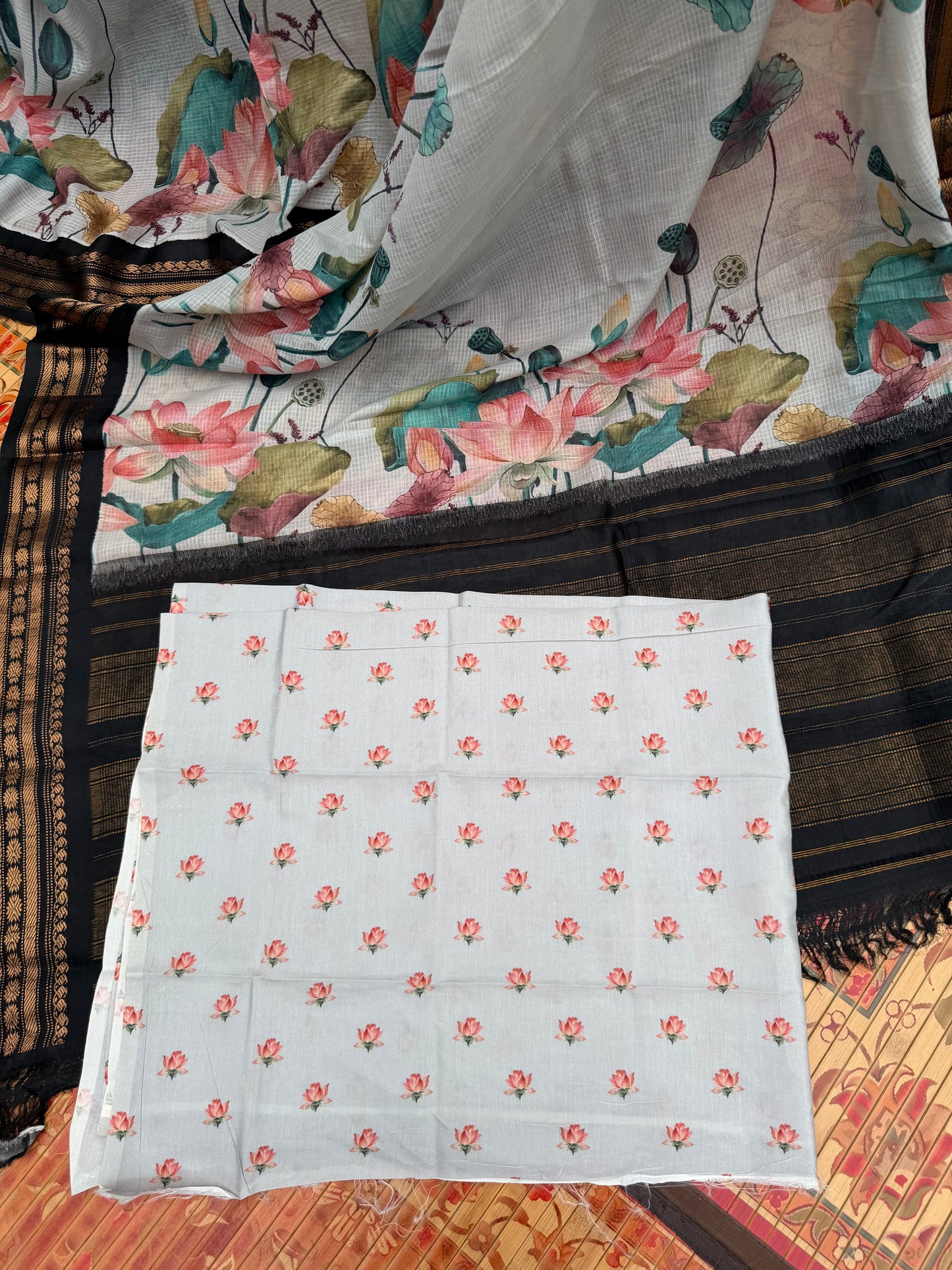 Gadwal cotton with digital print saree