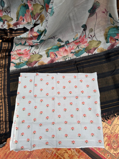 Gadwal cotton with digital print saree