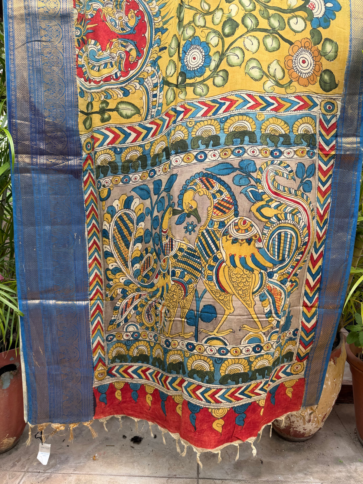 Silkcotton penkalamkari saree
