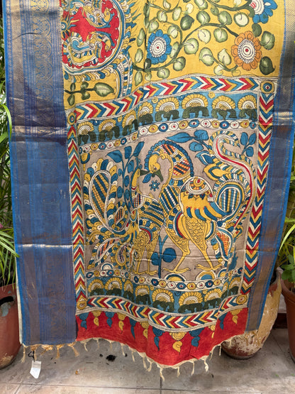 Silkcotton penkalamkari saree
