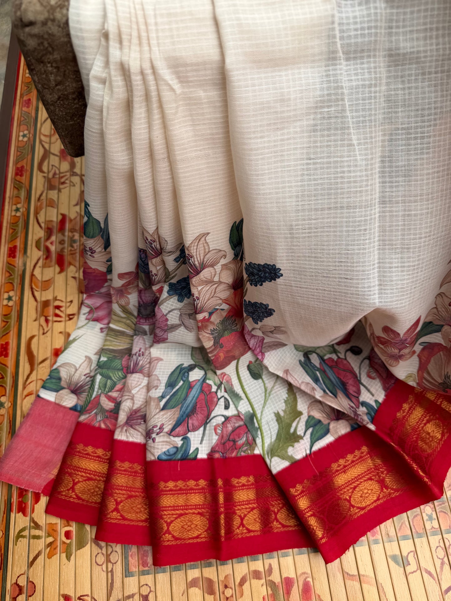 Gadwal cotton with digital print saree