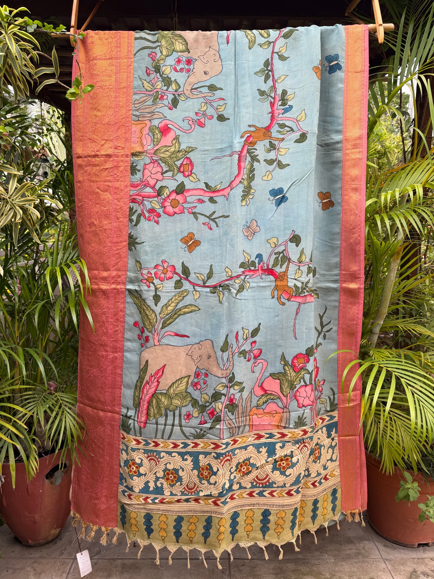 Silkcotton penkalamkari saree