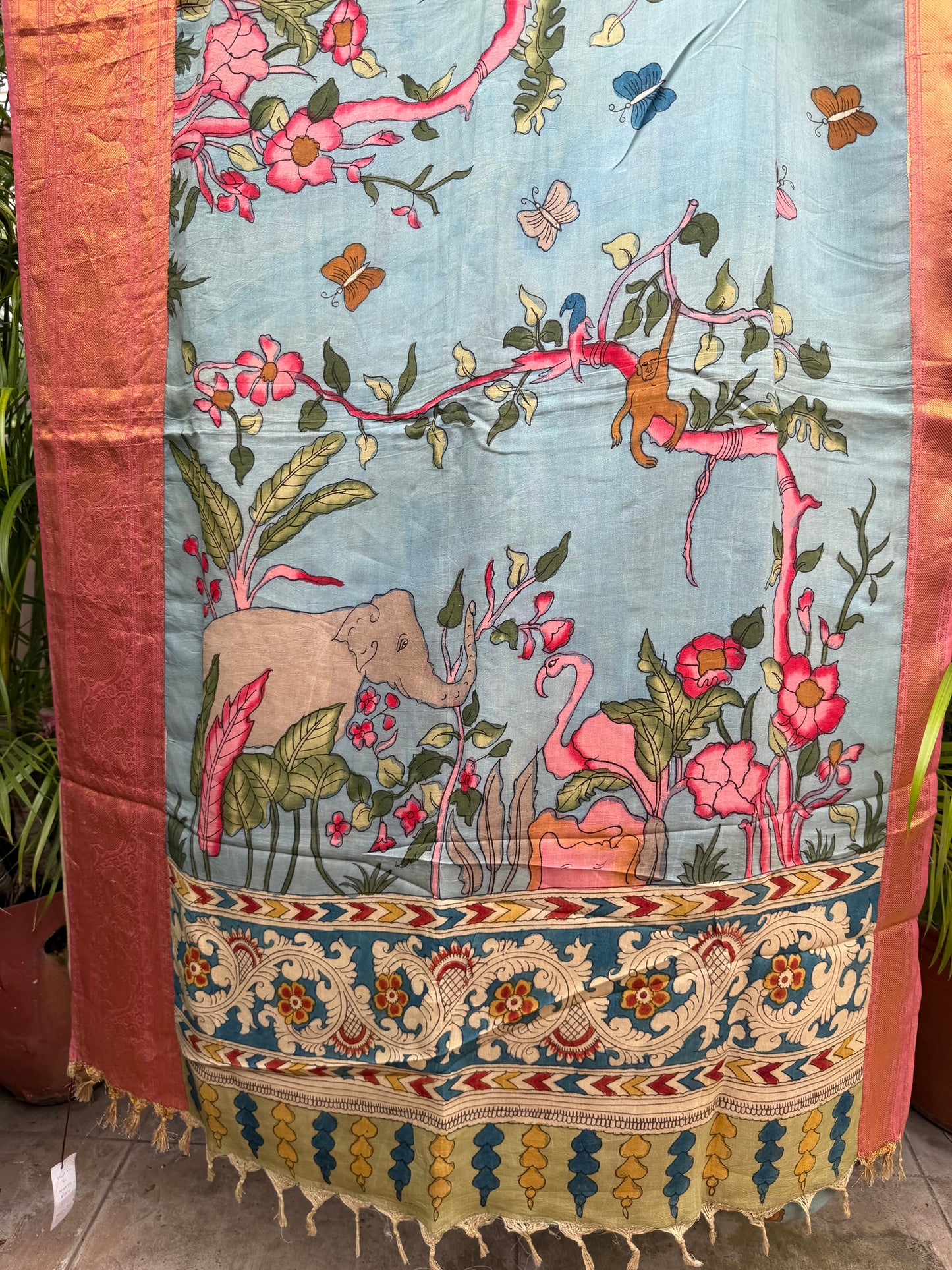 Silkcotton penkalamkari saree