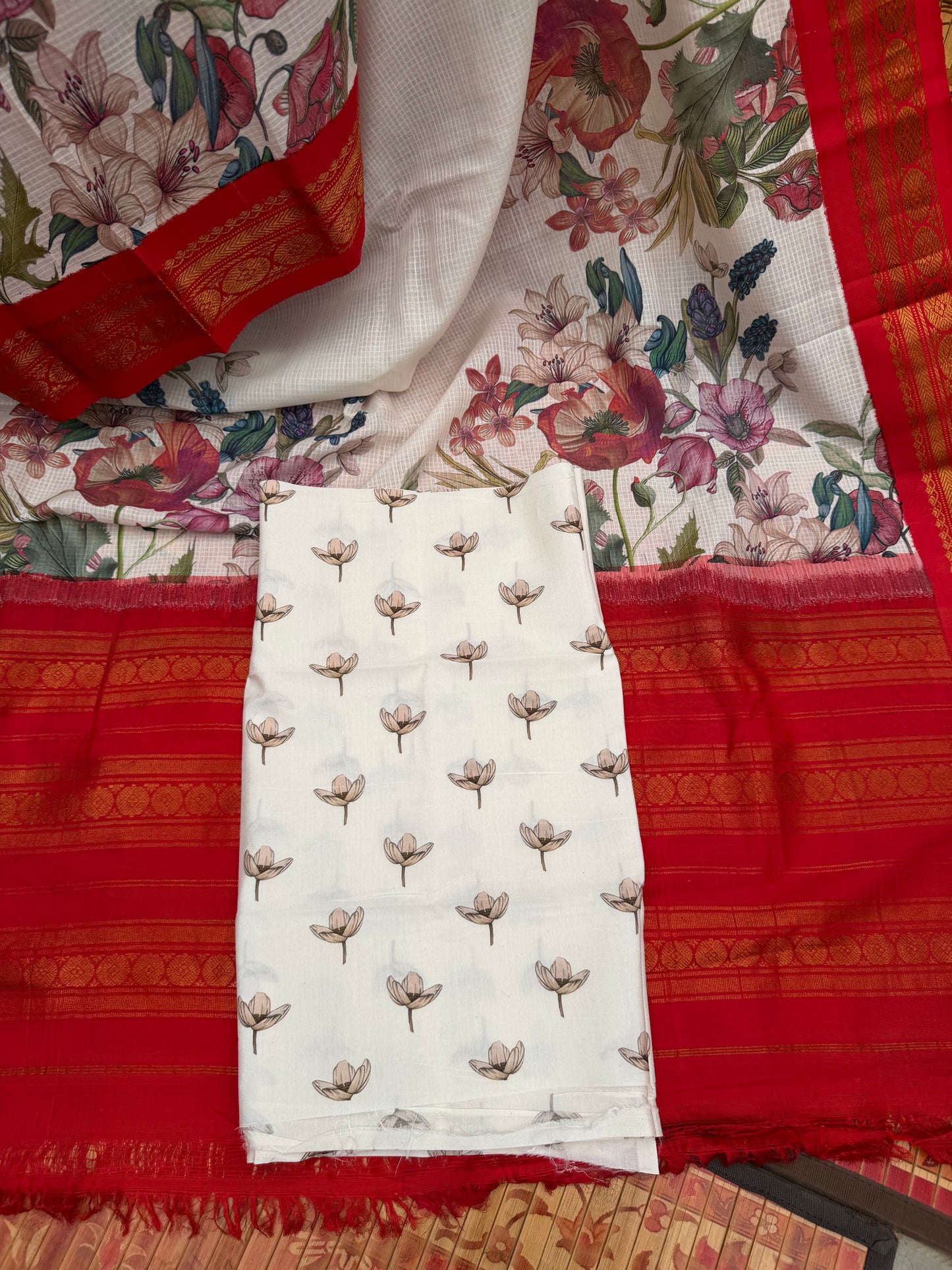 Gadwal cotton with digital print saree