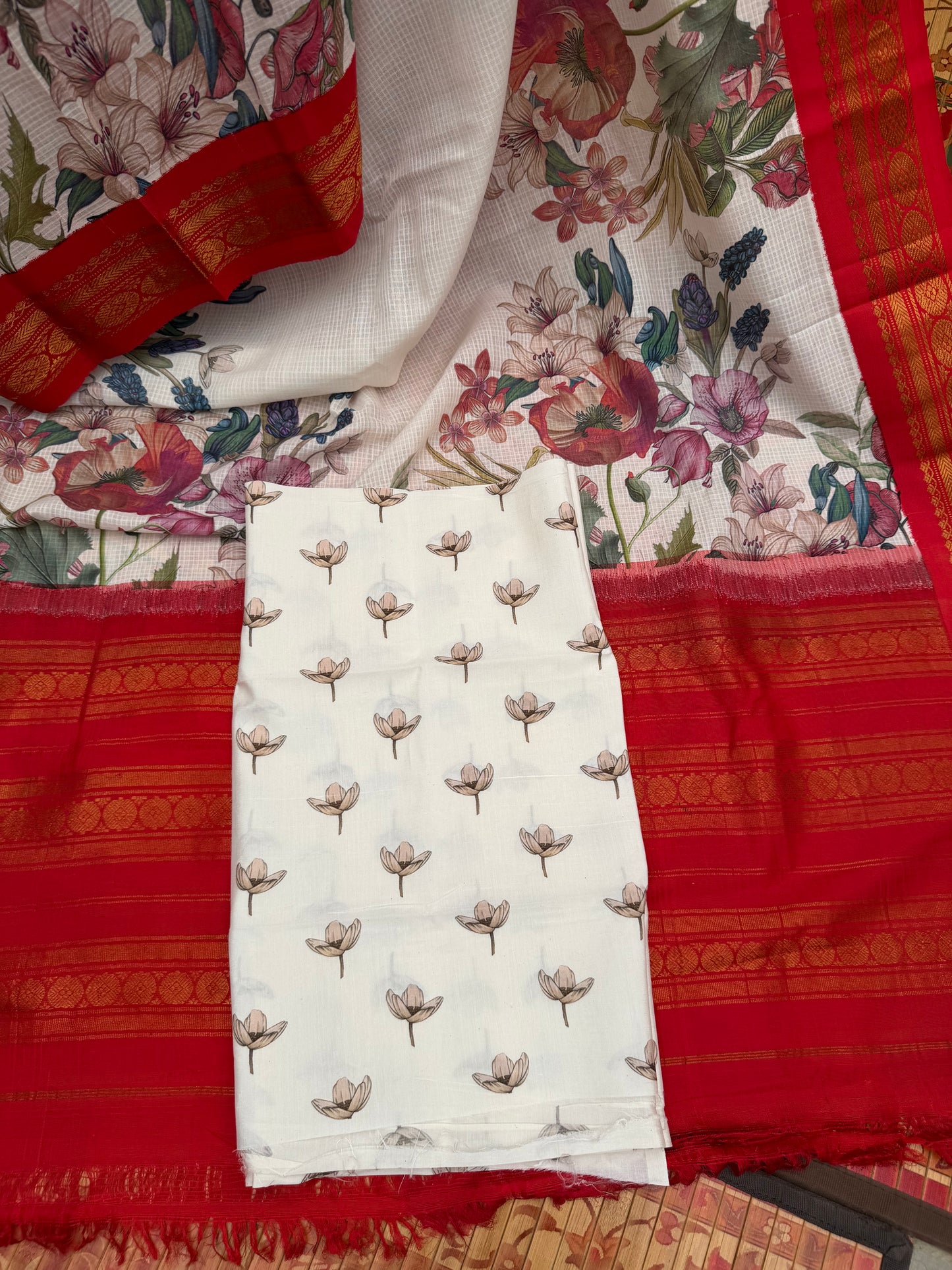 Gadwal cotton with digital print saree