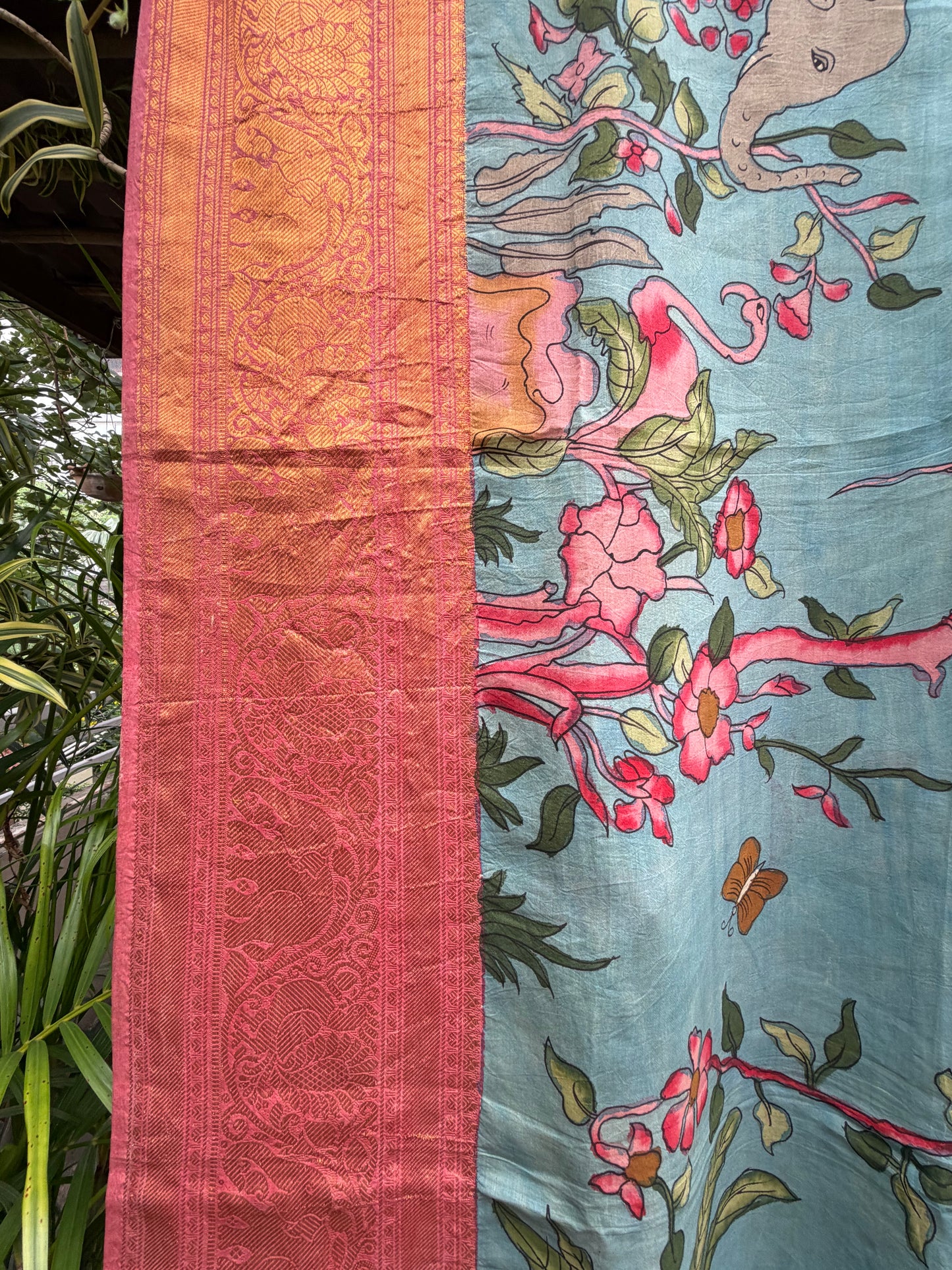 Silkcotton penkalamkari saree