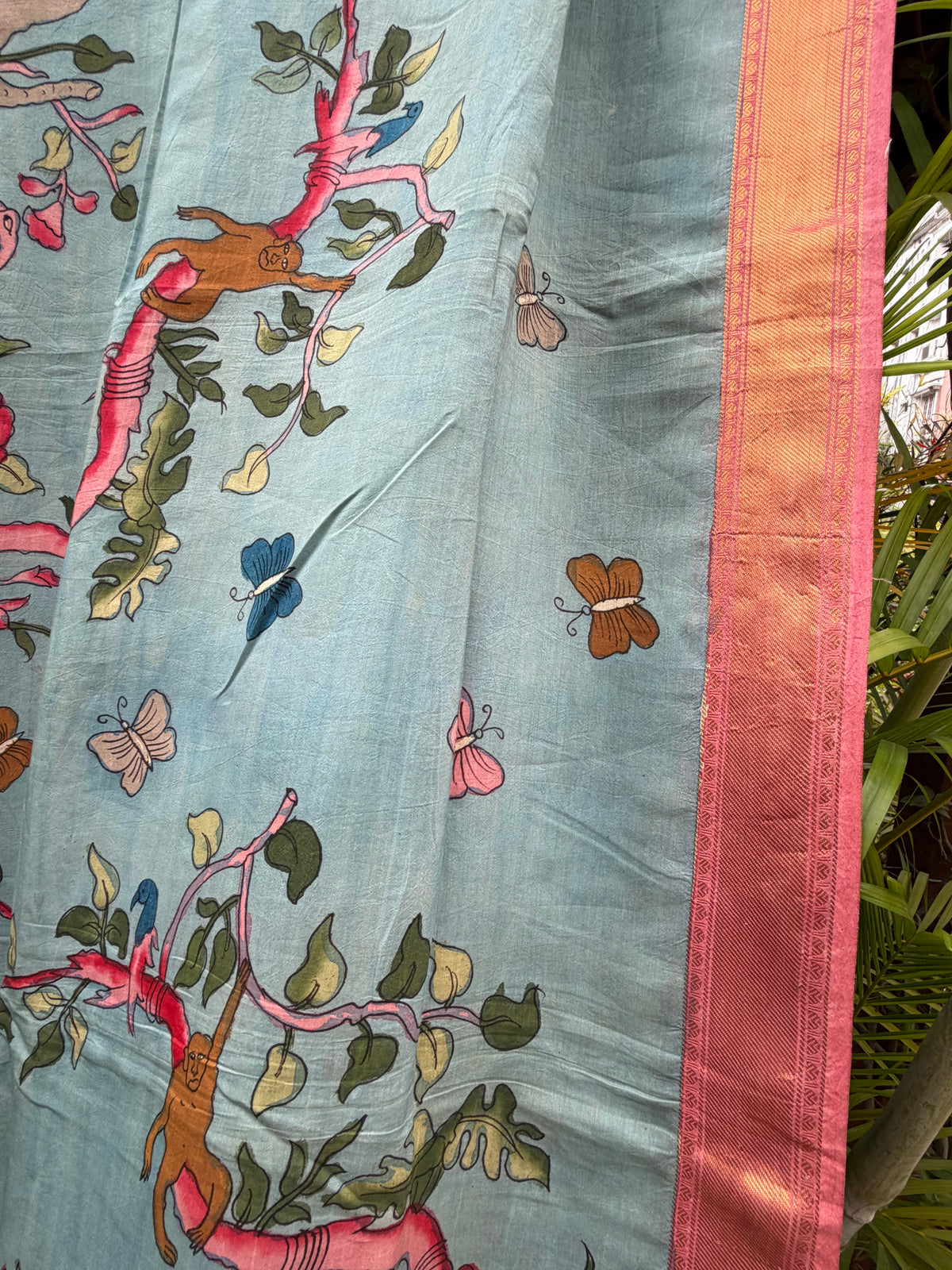 Silkcotton penkalamkari saree