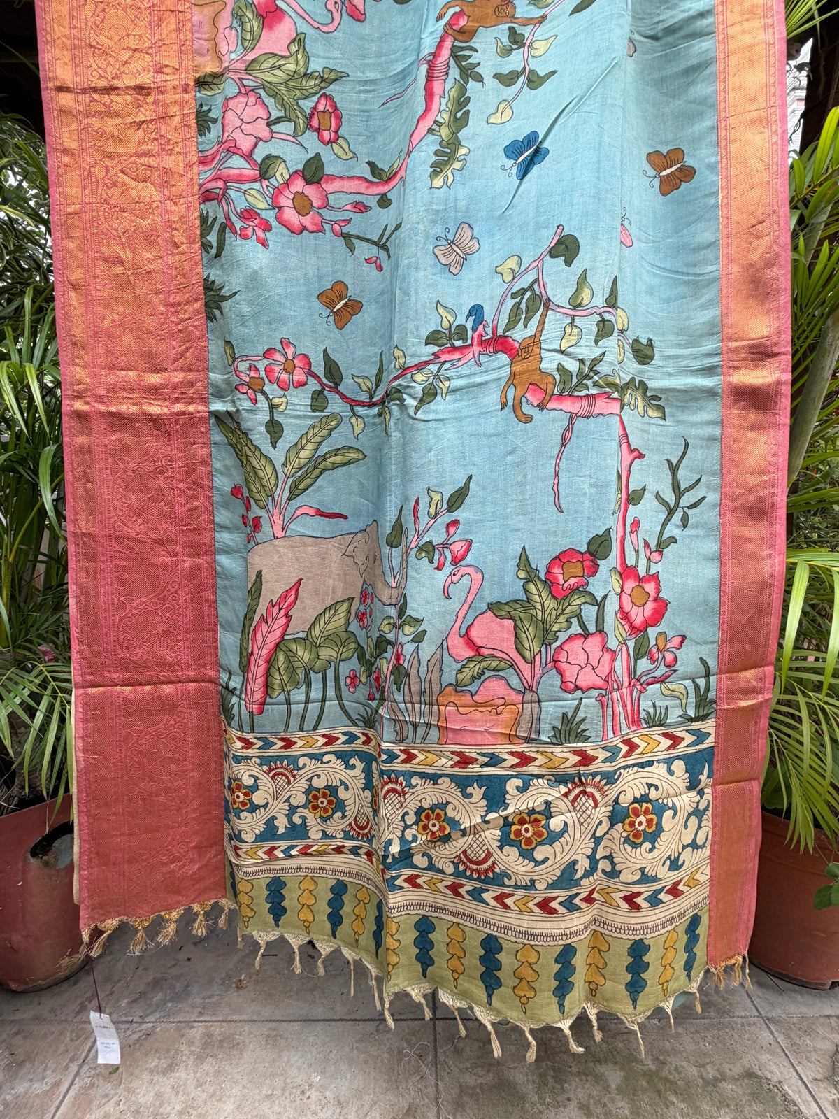 Silkcotton penkalamkari saree