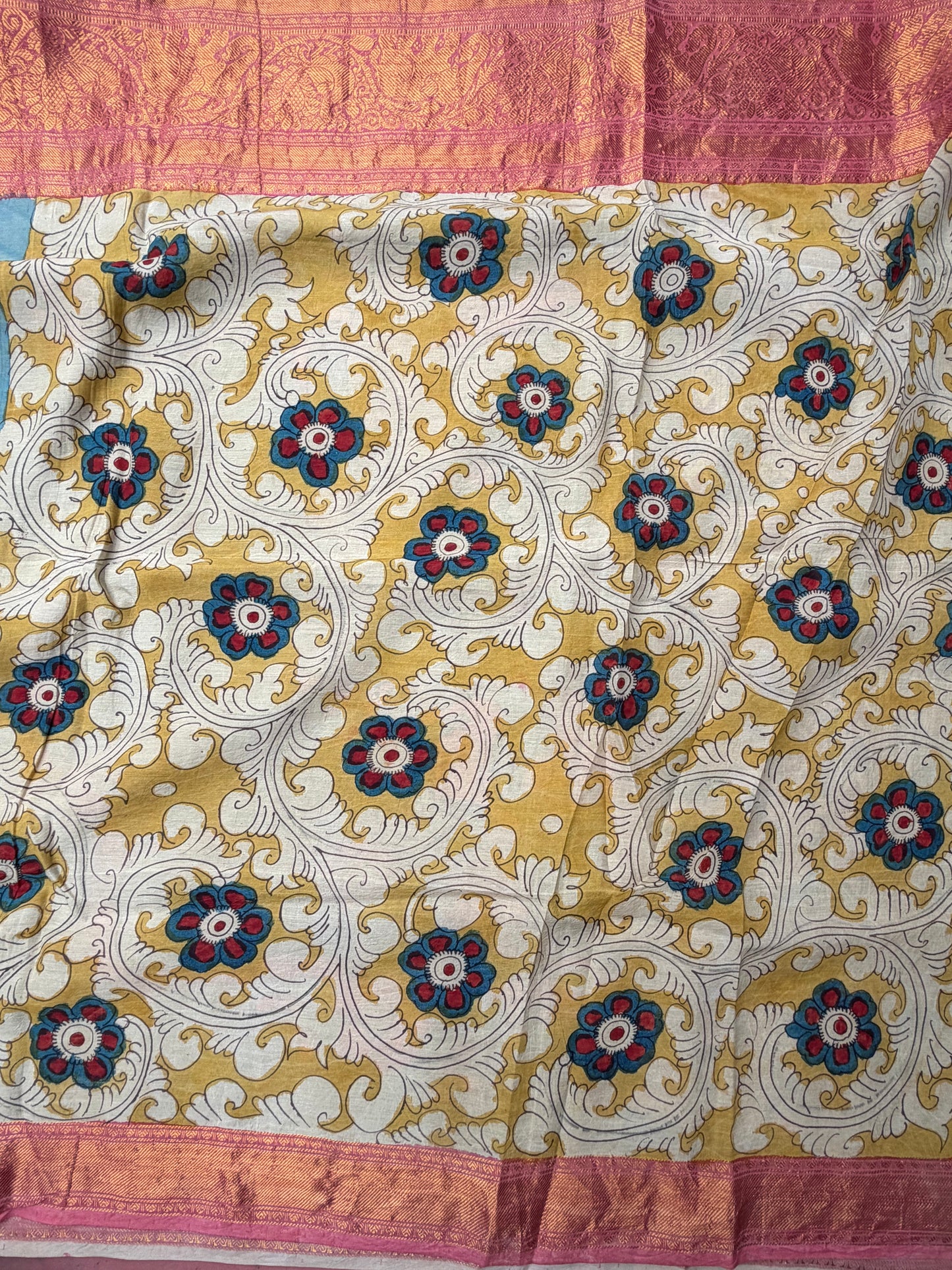 Silkcotton penkalamkari saree