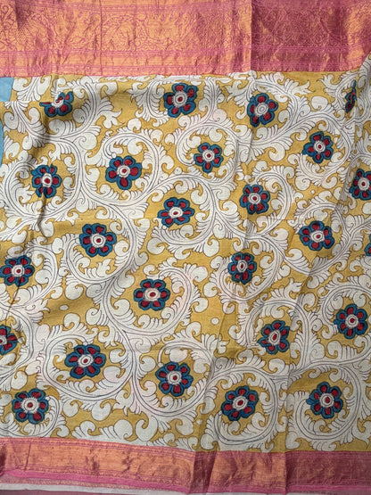 Silkcotton penkalamkari saree