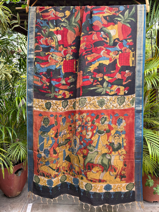 Silkcotton penkalamkari saree