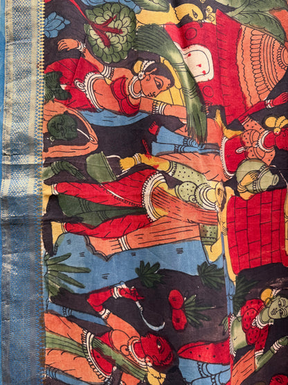 Silkcotton penkalamkari saree
