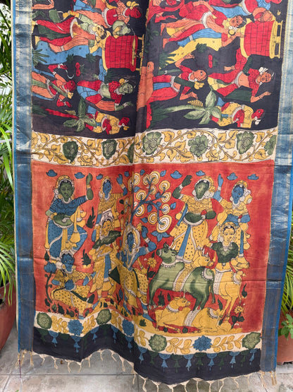 Silkcotton penkalamkari saree