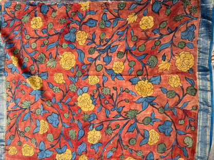 Silkcotton penkalamkari saree