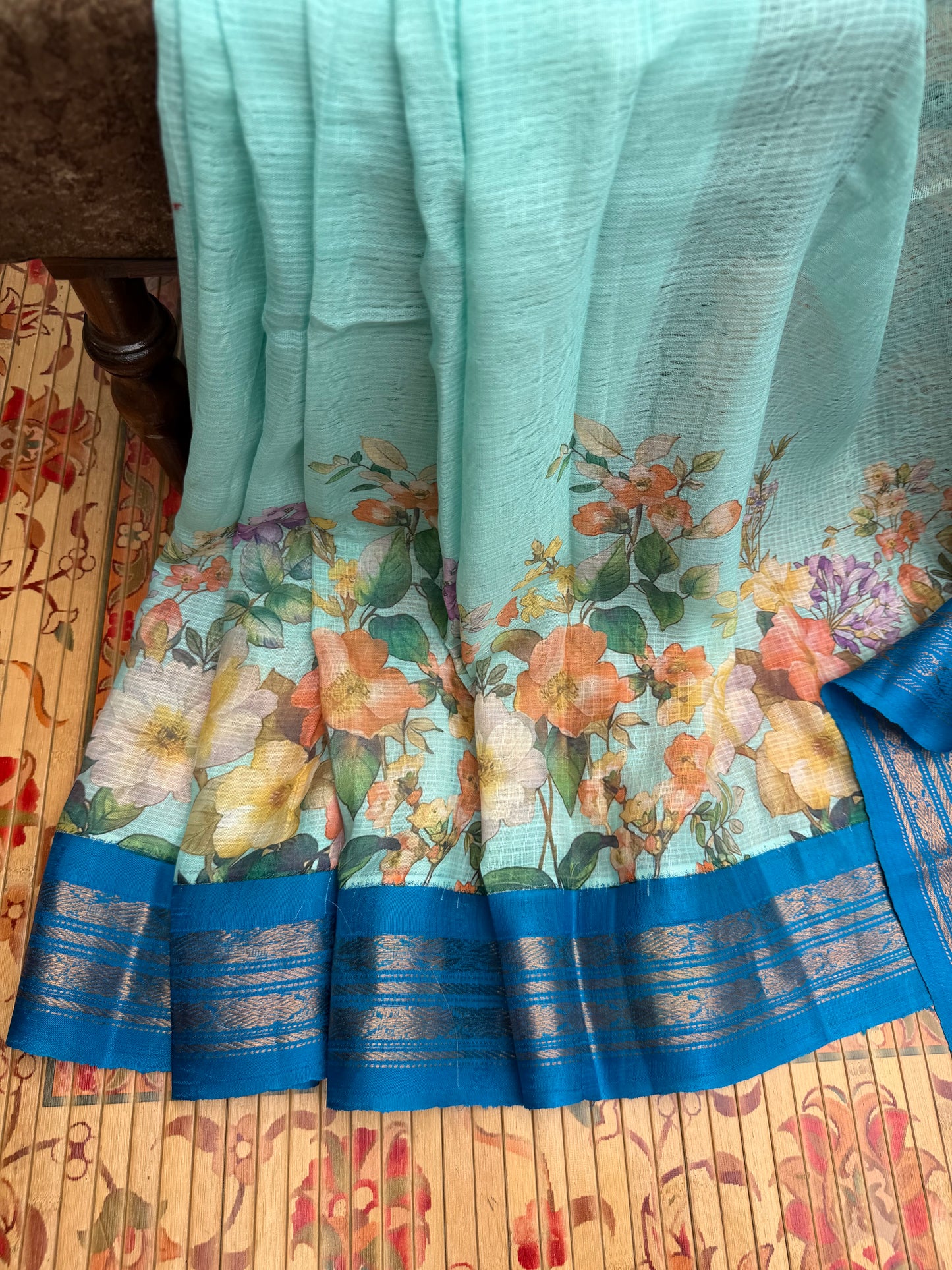 Gadwal cotton with digital print saree