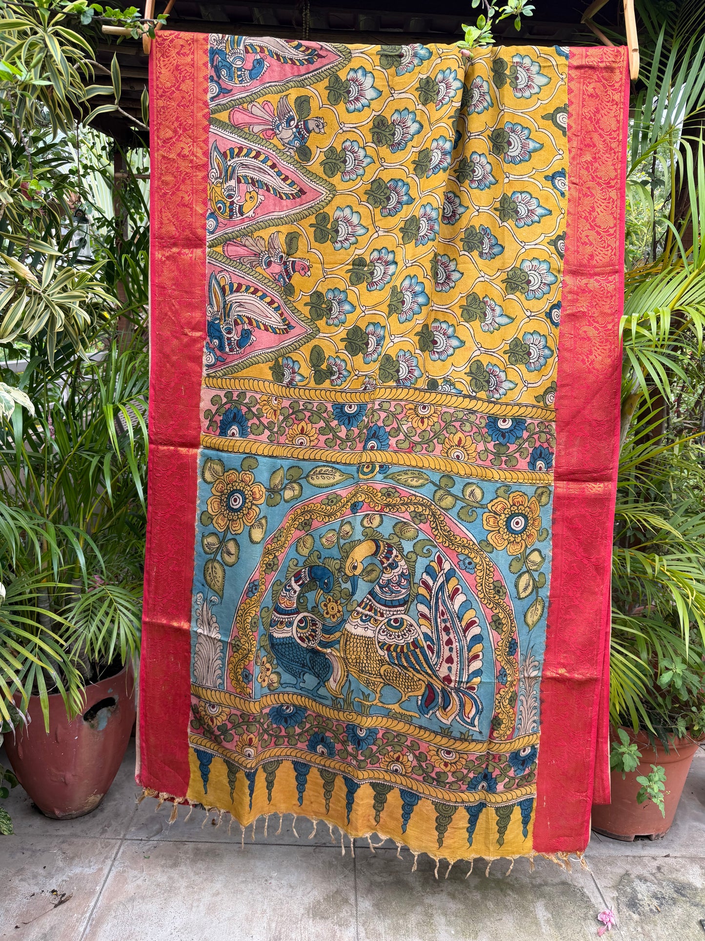 Silkcotton penkalamkari saree