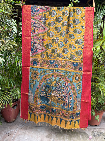 Silkcotton penkalamkari saree