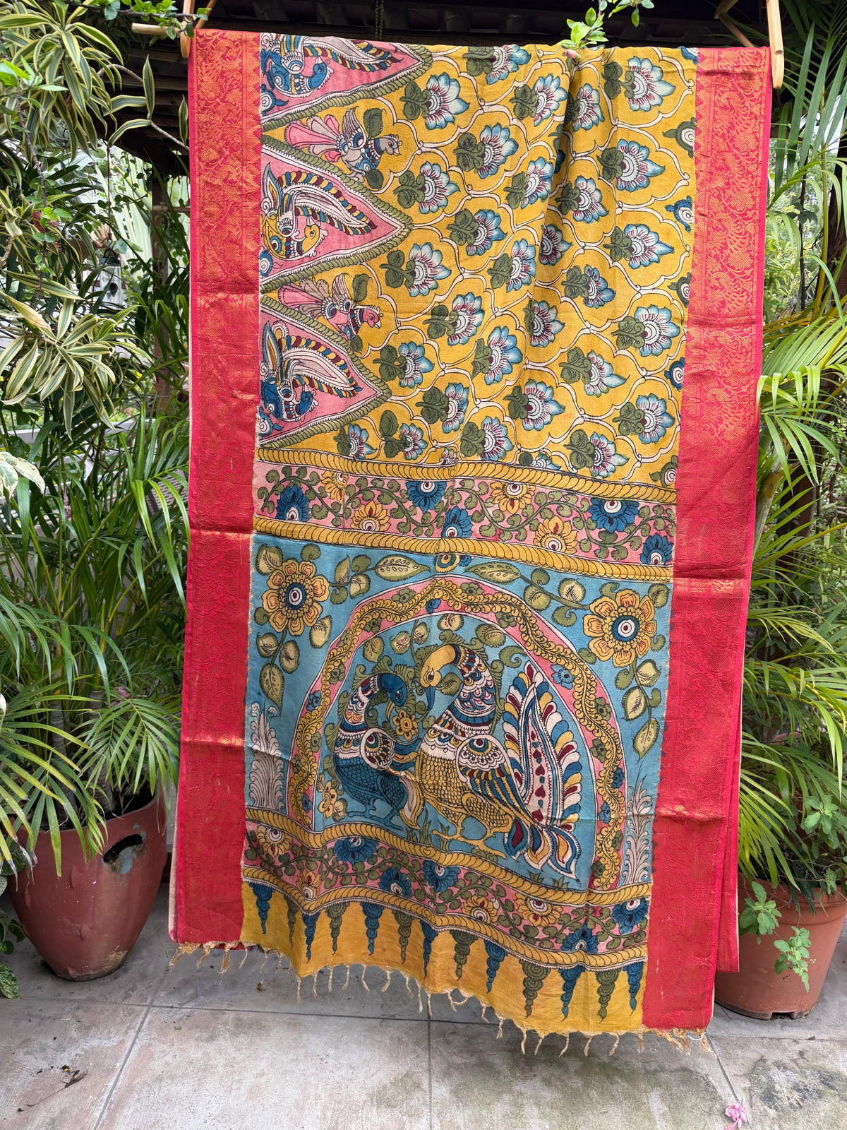Silkcotton penkalamkari saree