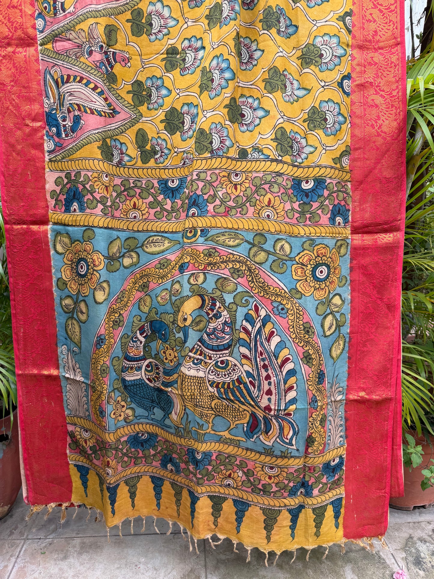 Silkcotton penkalamkari saree
