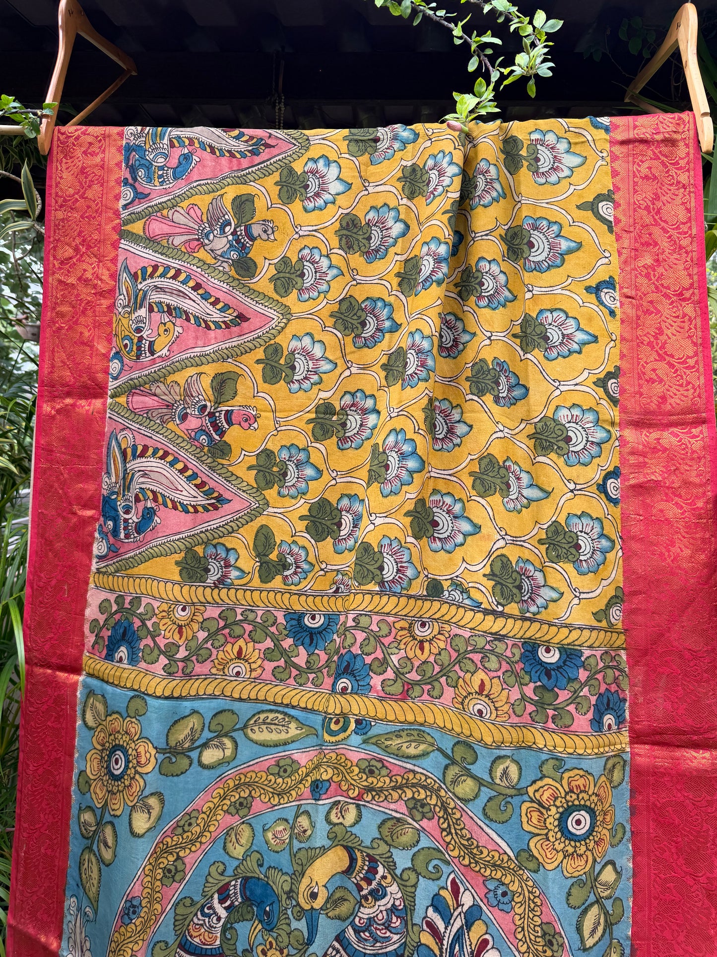 Silkcotton penkalamkari saree