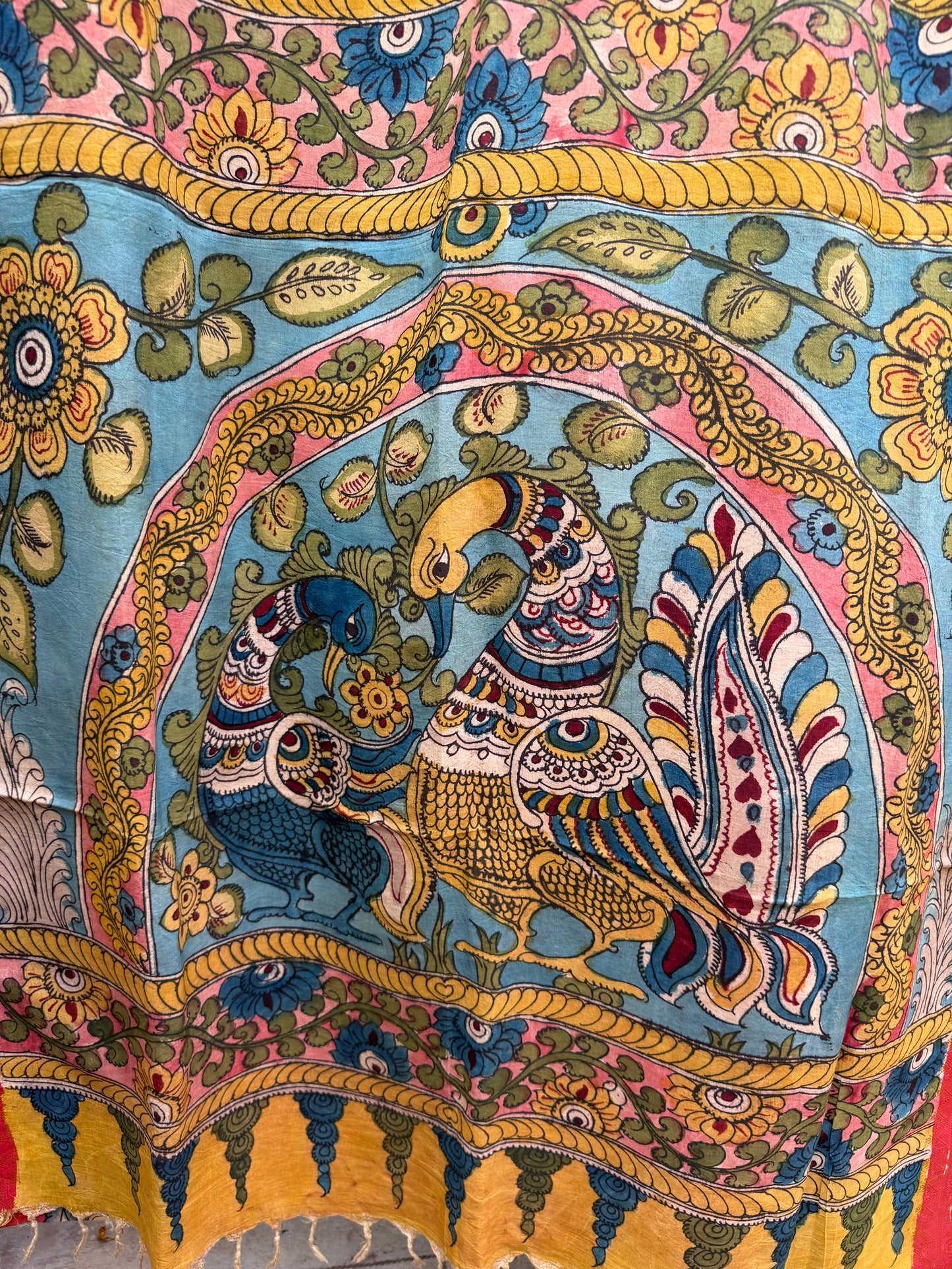 Silkcotton penkalamkari saree