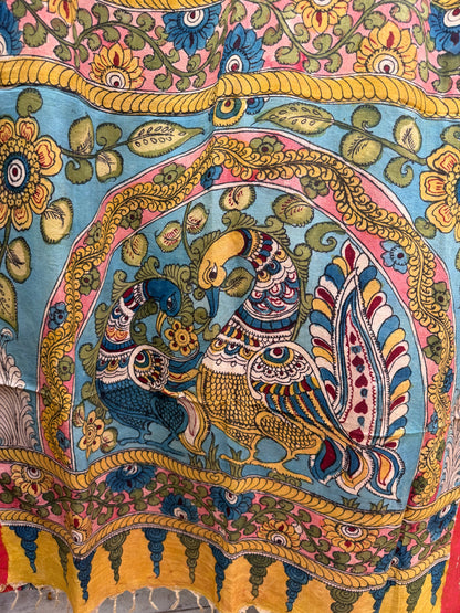 Silkcotton penkalamkari saree