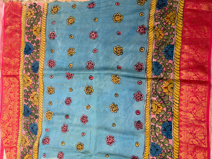 Silkcotton penkalamkari saree