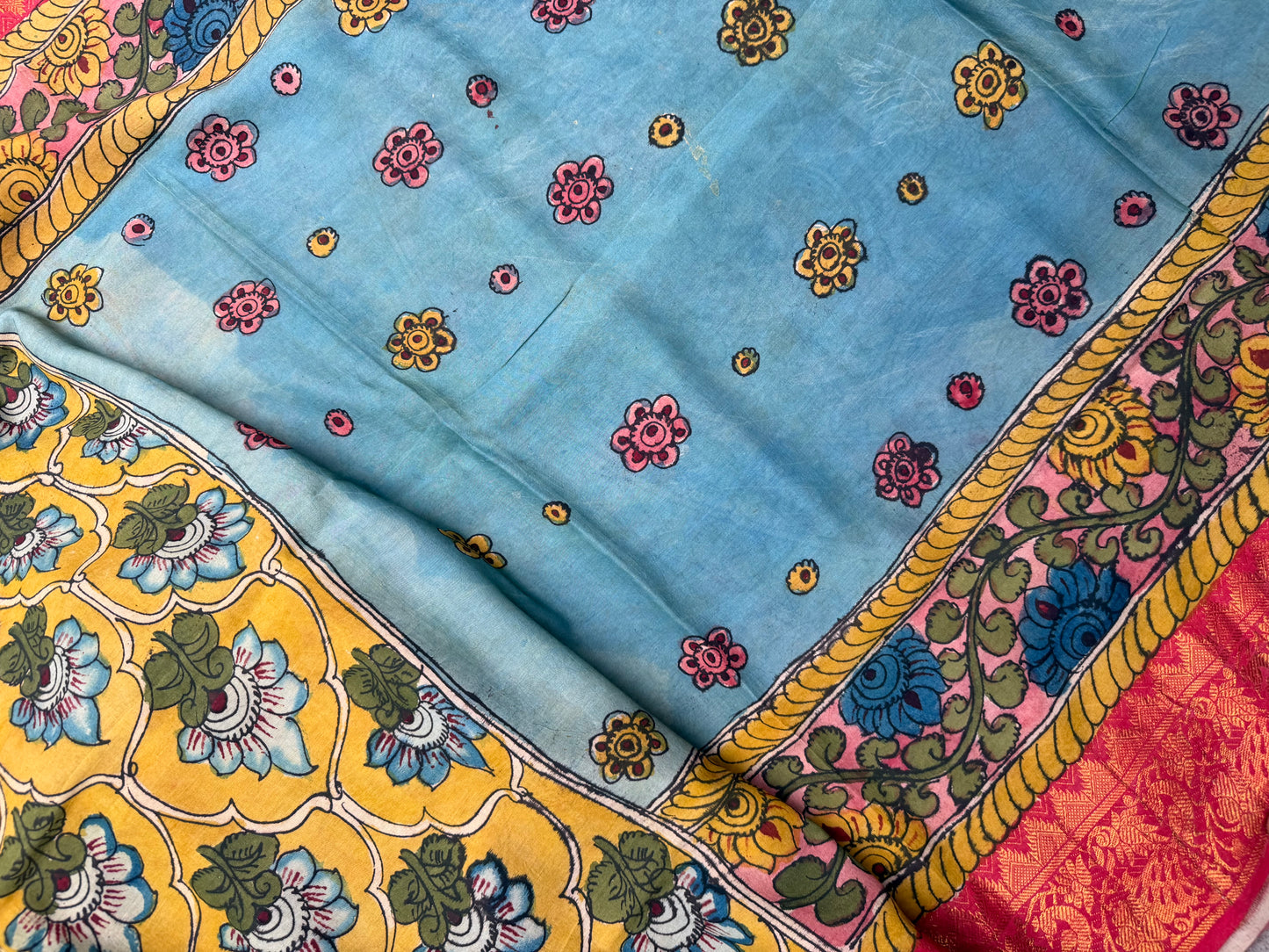 Silkcotton penkalamkari saree