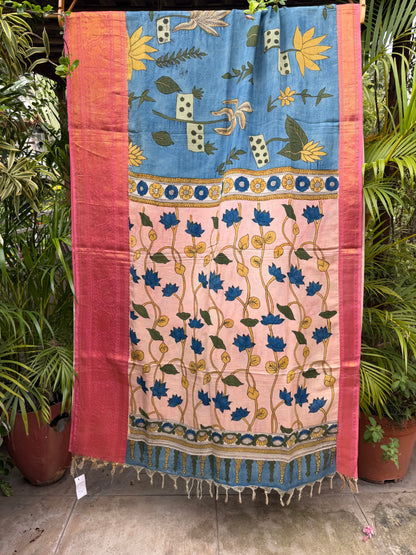Silkcotton penkalamkari saree