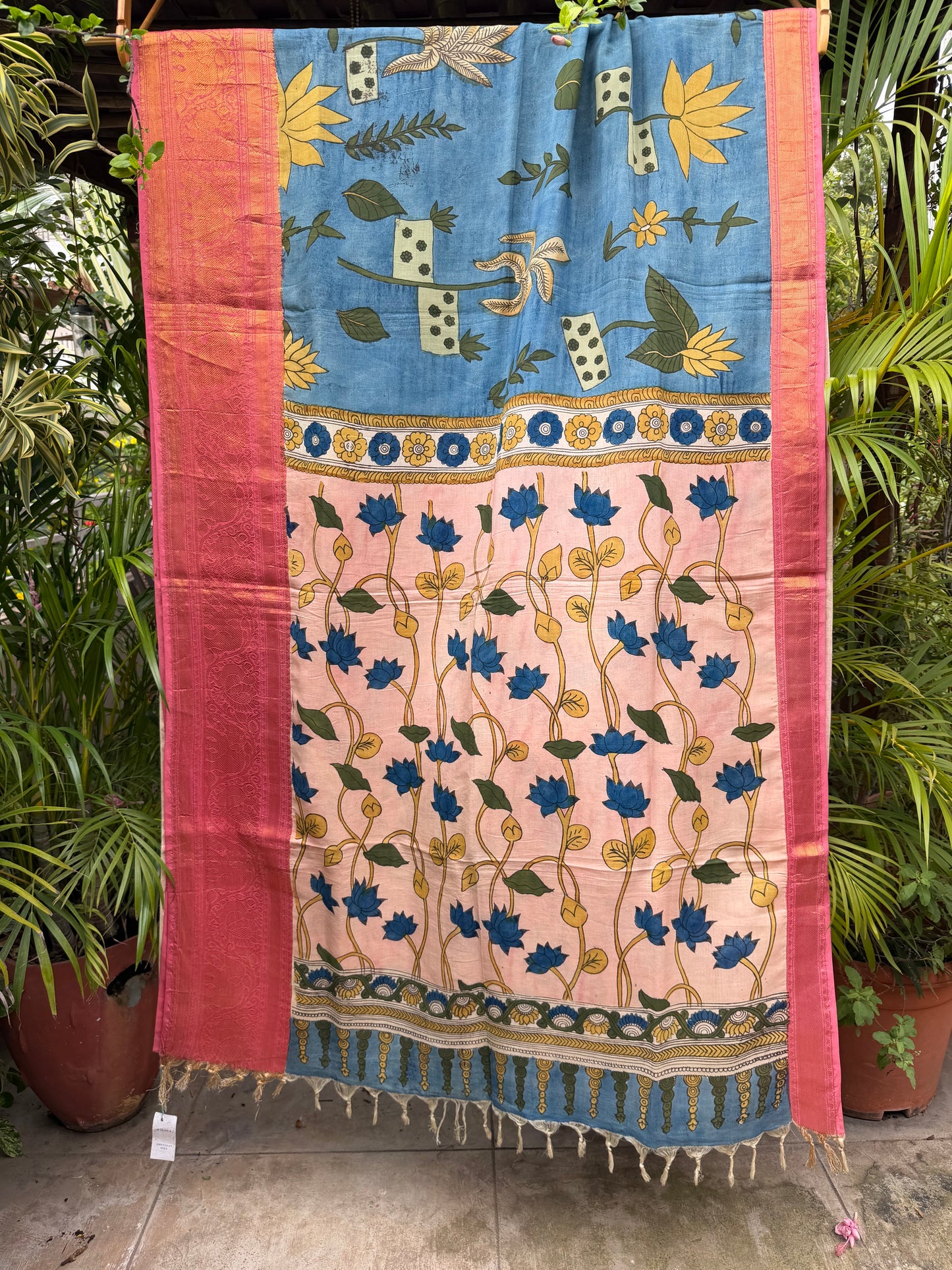 Silkcotton penkalamkari saree