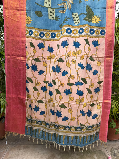 Silkcotton penkalamkari saree