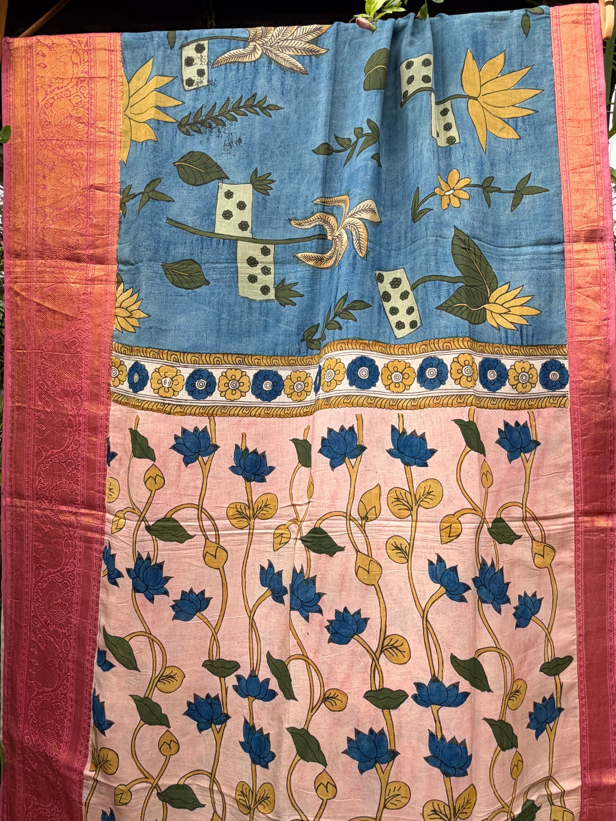 Silkcotton penkalamkari saree