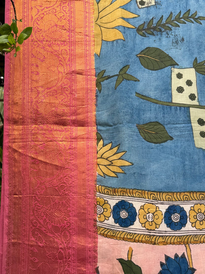 Silkcotton penkalamkari saree