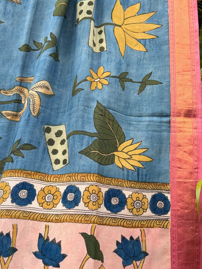 Silkcotton penkalamkari saree