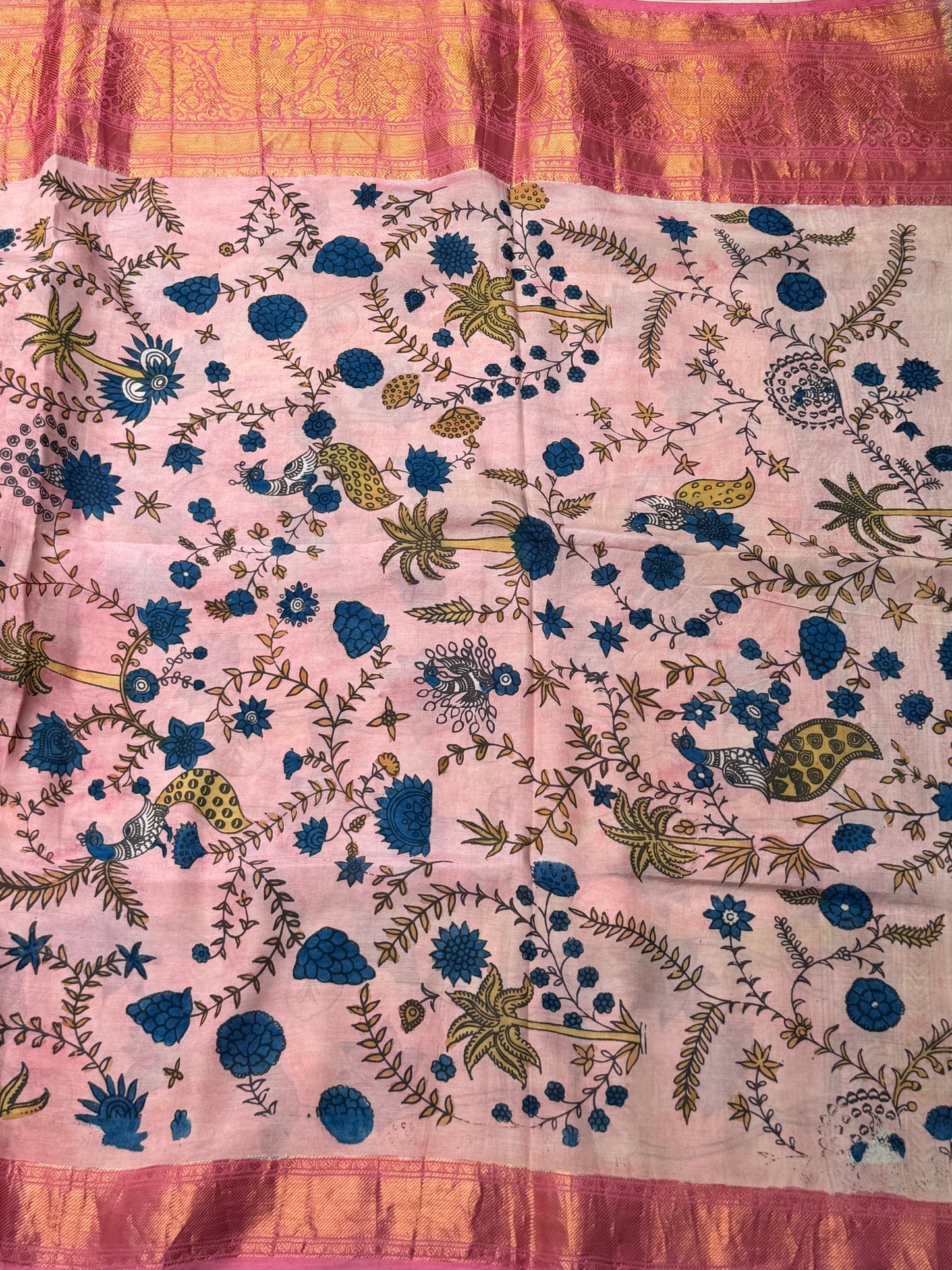 Silkcotton penkalamkari saree