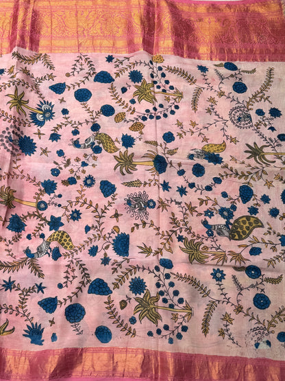 Silkcotton penkalamkari saree